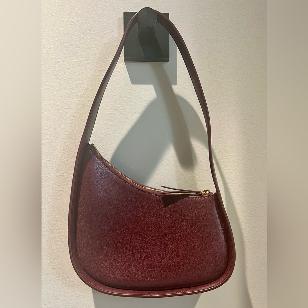 Authentic The Row Half Moon Bag in Raisin Leather